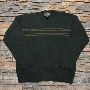 VTG Abercrombie & Fitch Sweater Men Medium Green Lambs Wool Pullover Y2K Vintage